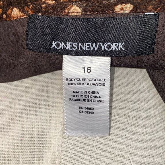 Jones New York Silk Butterfly Print Scoop Neck Sleeveless Maxi Dress Size 16 NWT - Picture 13 of 14